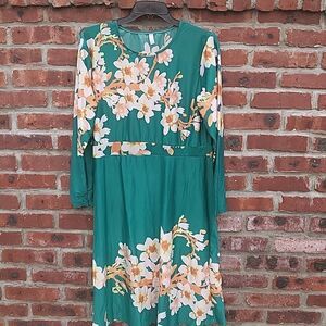 Green floral dress